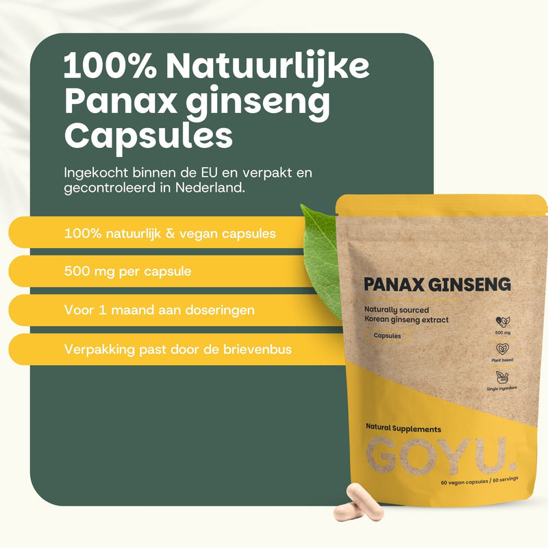 Panax Ginseng capsules goyu supplement superfood