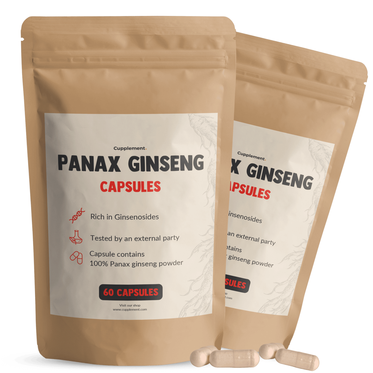 Panax Ginseng capsules goyu supplement superfood