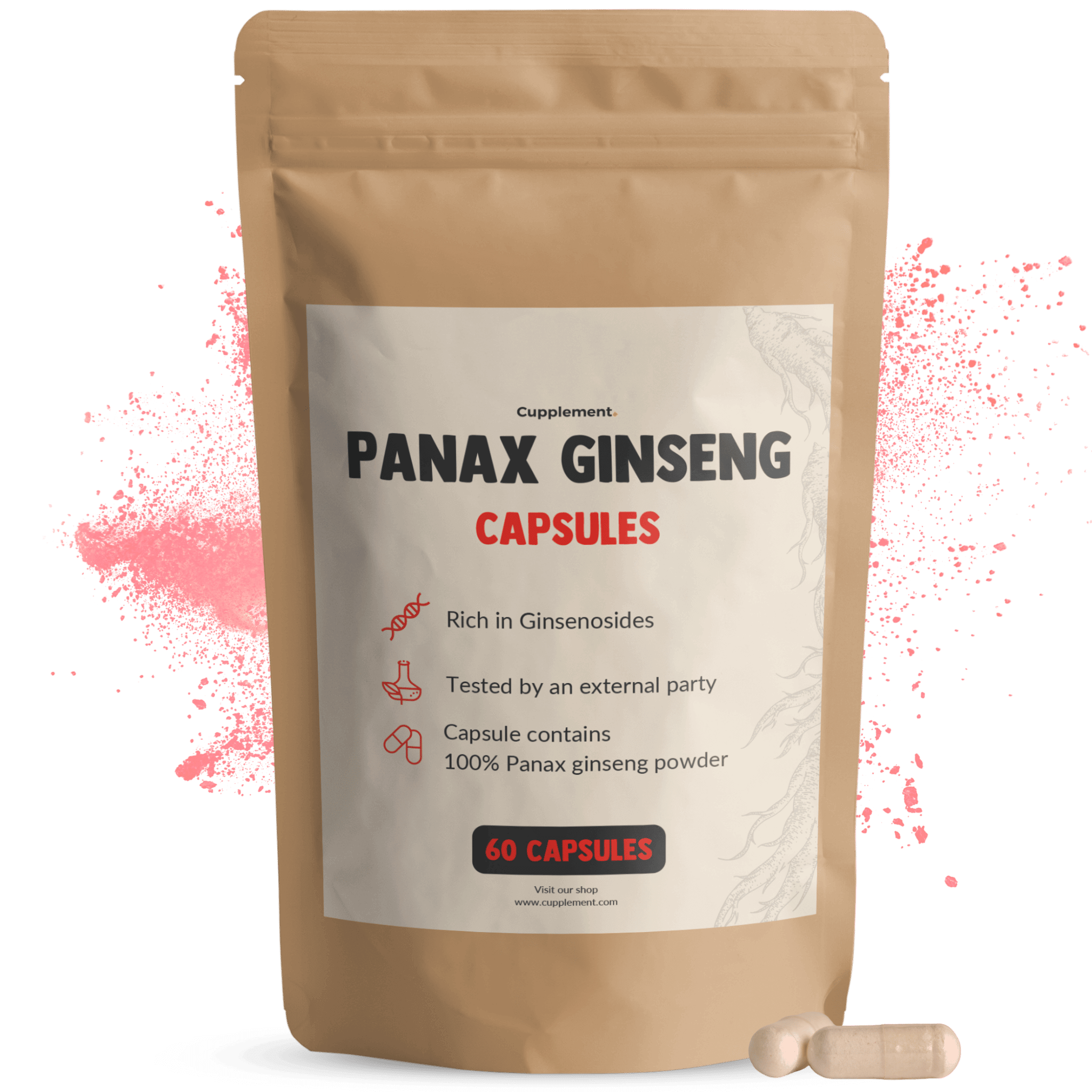 Panax Ginseng Extract Capsules 500mg