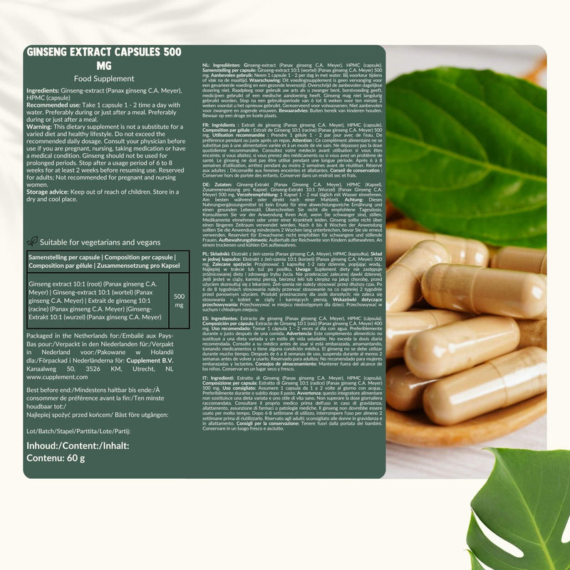 Panax Ginseng capsules goyu supplement superfood
