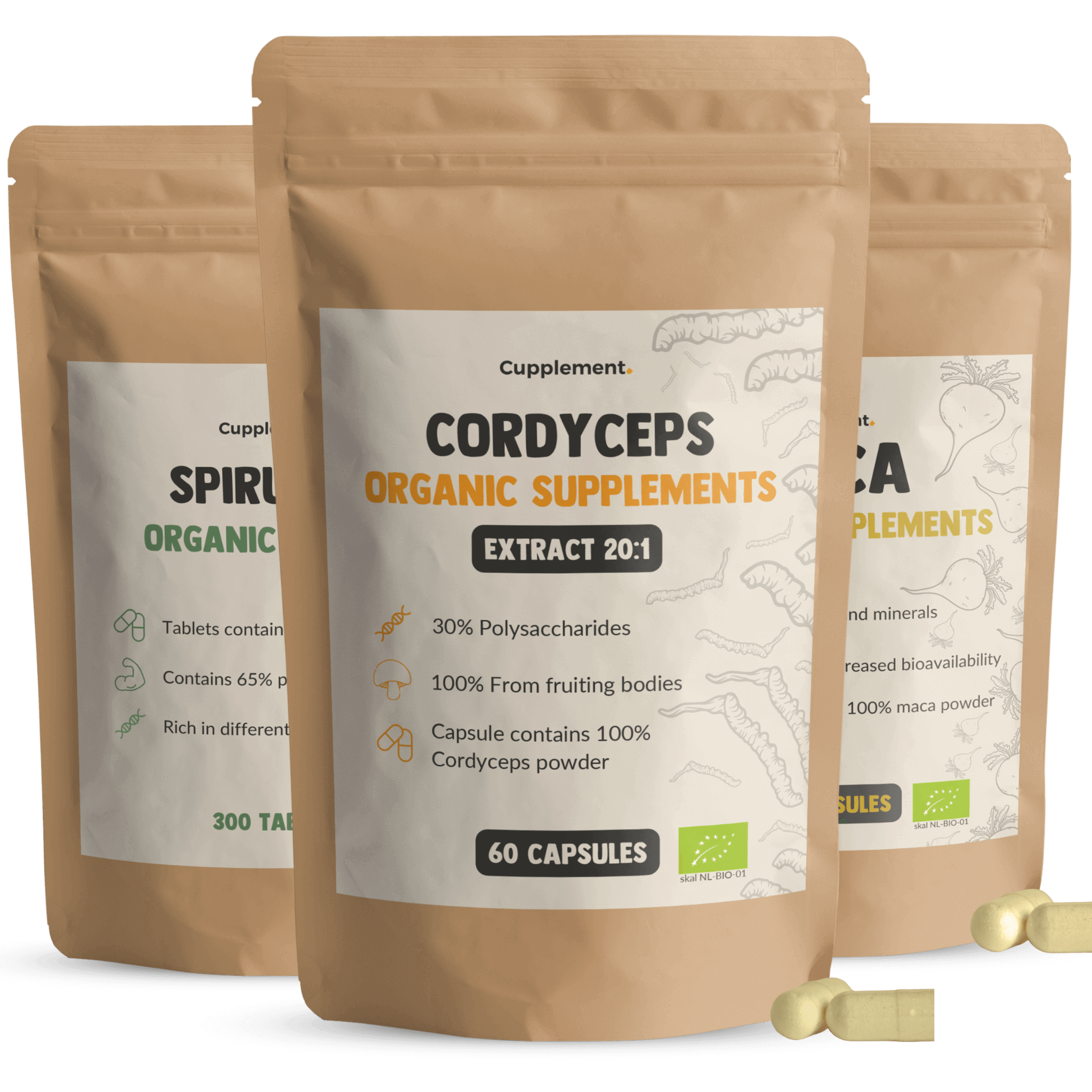 Performance Bundle Spriulina Maca Cordyceps extract goyu superfood supplement