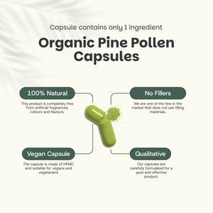 Pine pollen capsules goyu supplement superfood