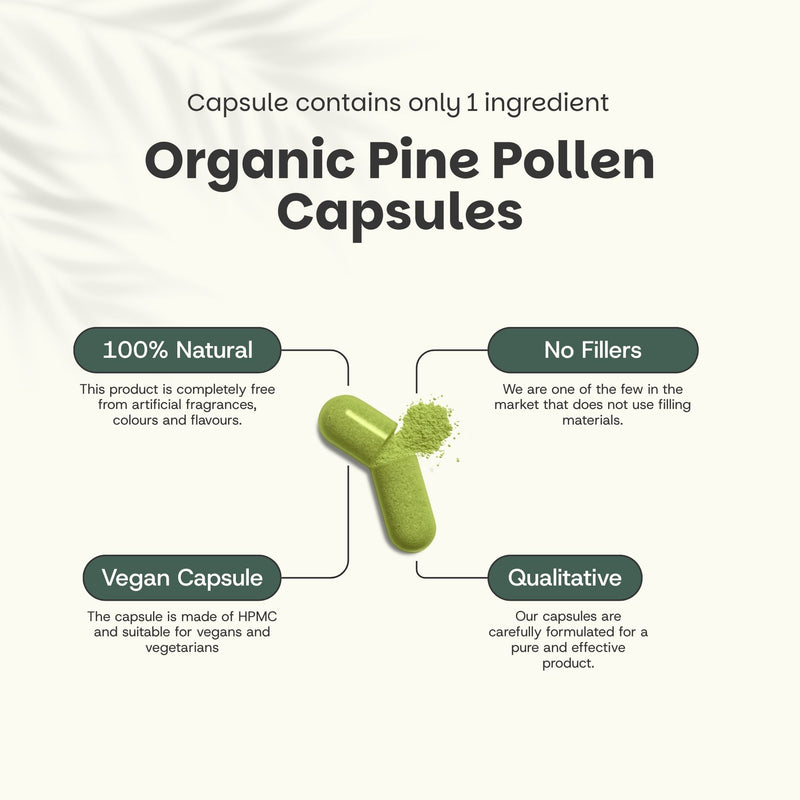 Pine pollen capsules goyu supplement superfood