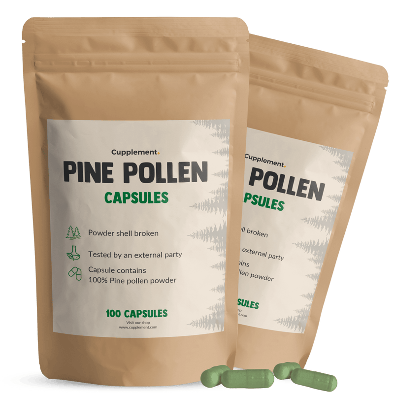 Pine pollen capsules goyu supplement superfood