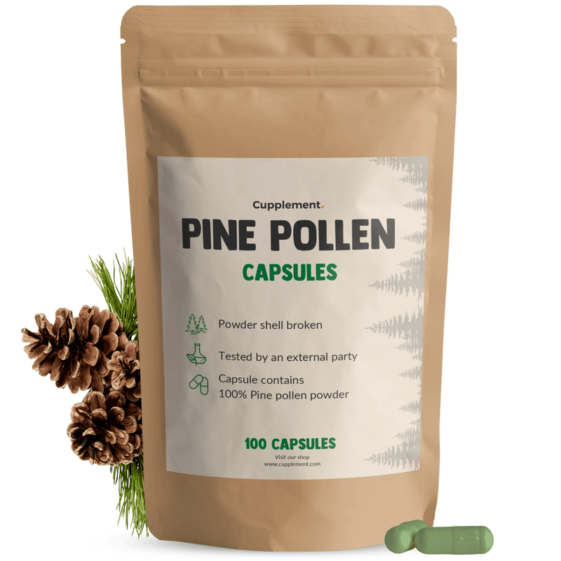 Pine pollen capsules goyu supplement superfood
