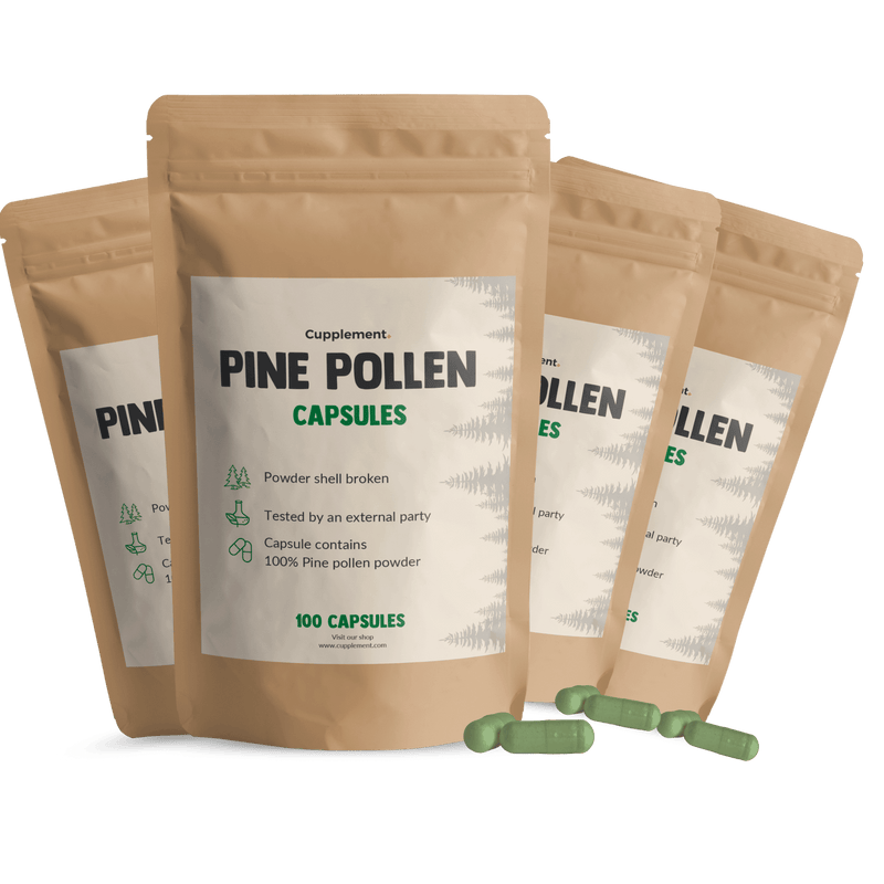 Pine pollen capsules goyu supplement superfood