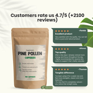 Pine pollen capsules goyu supplement superfood