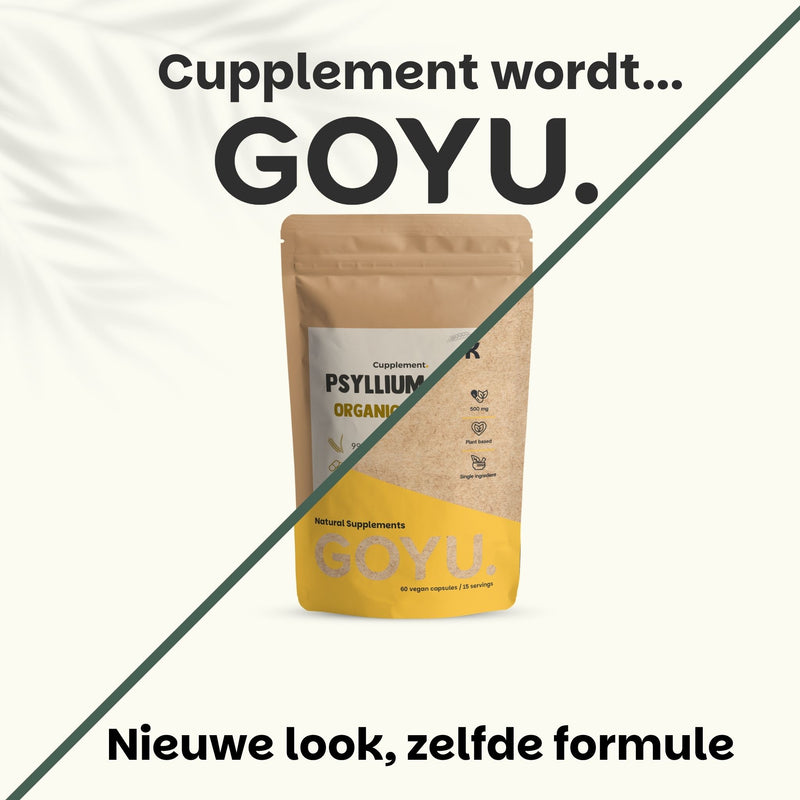 Biologische Psylliumvezels capsules goyu superfood supplement