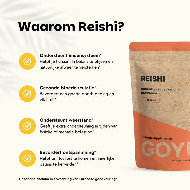 Biologische Reishi capsules goyu supplement superfood