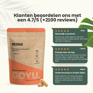 Biologische Reishi capsules goyu supplement superfood