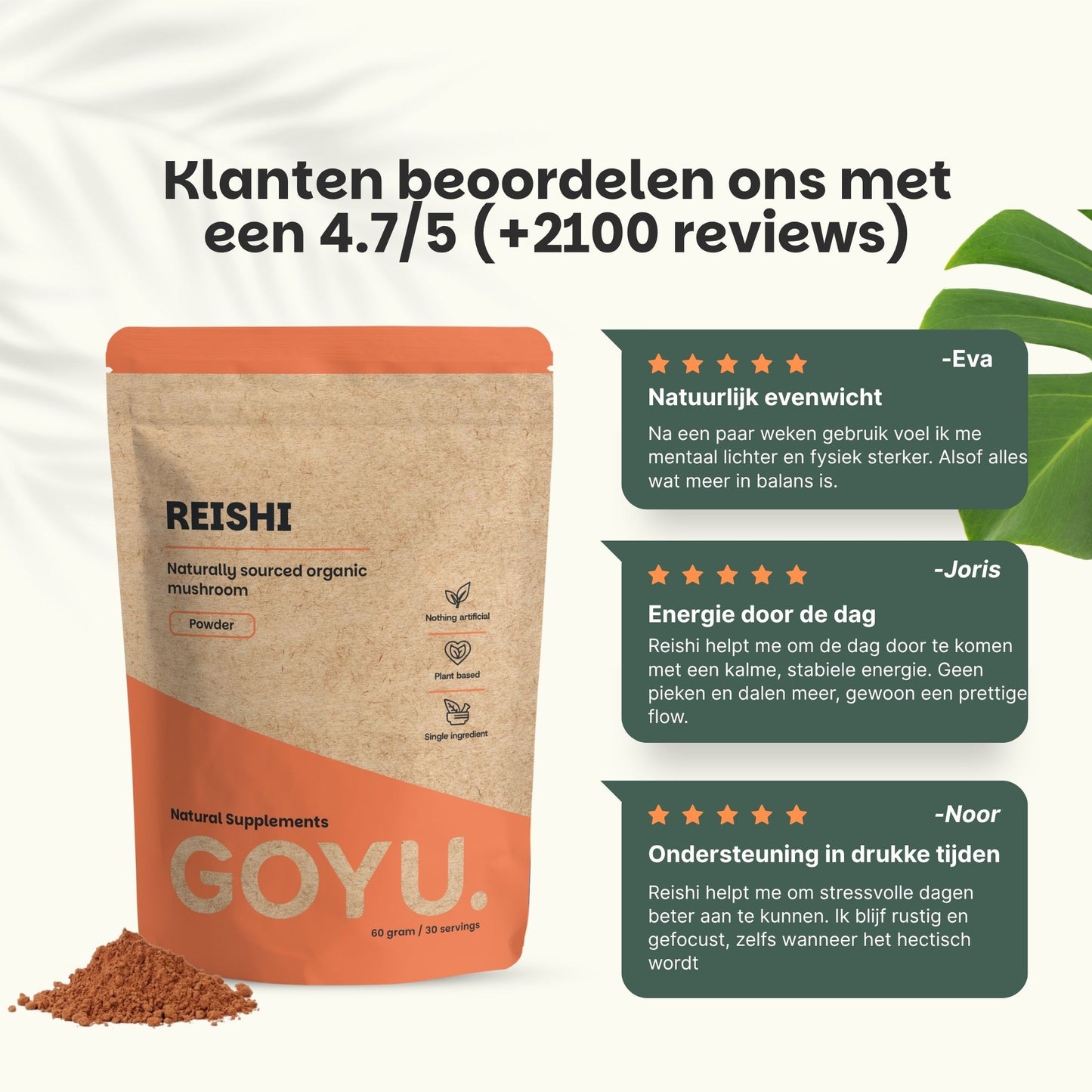 Biologisch Reishi poeder goyu supplement superfood