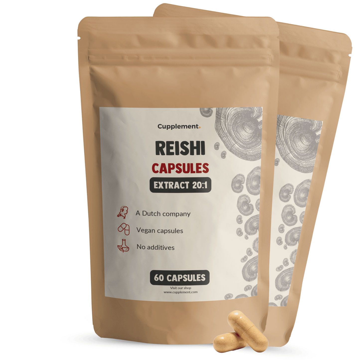 Reishi extract capsules goyu supplement superfood