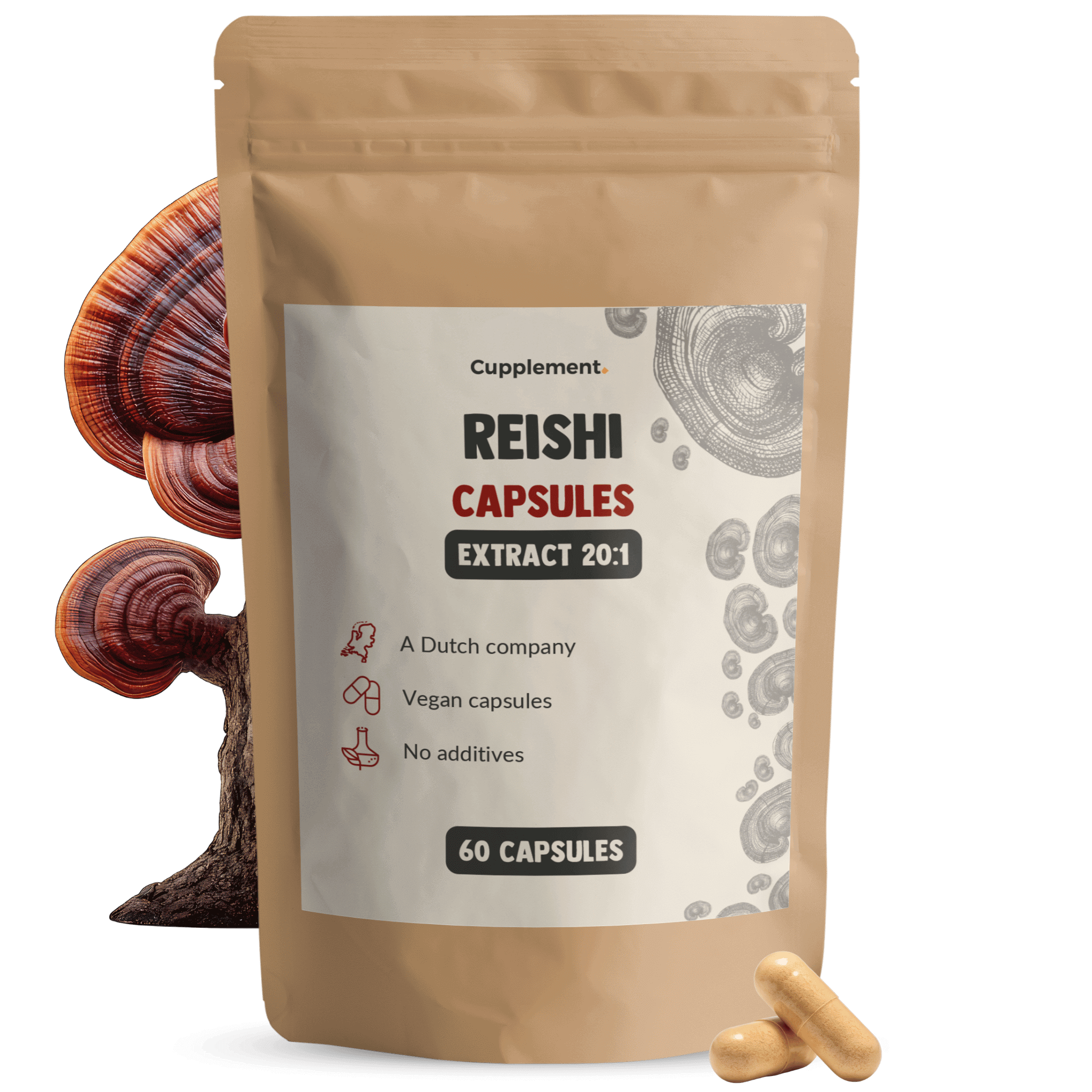 Reishi extract capsules goyu supplement superfood