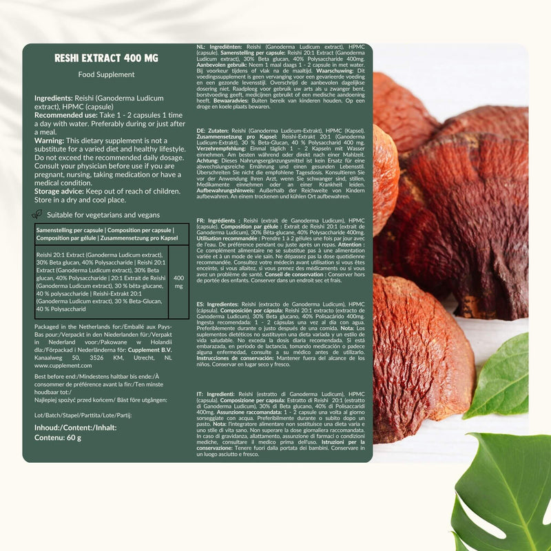 Reishi extract capsules goyu supplement superfood