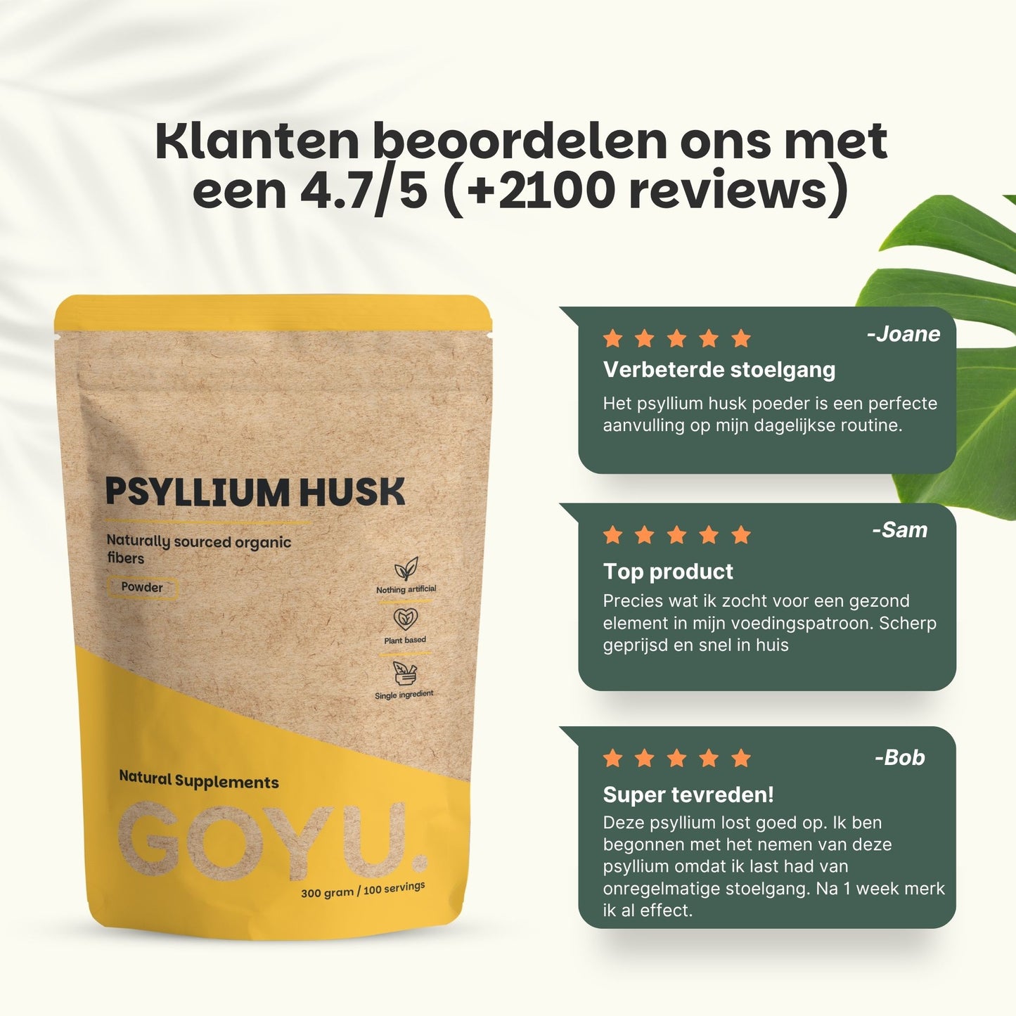 Biologisch Psylliumvezels poeder goyu superfood supplement