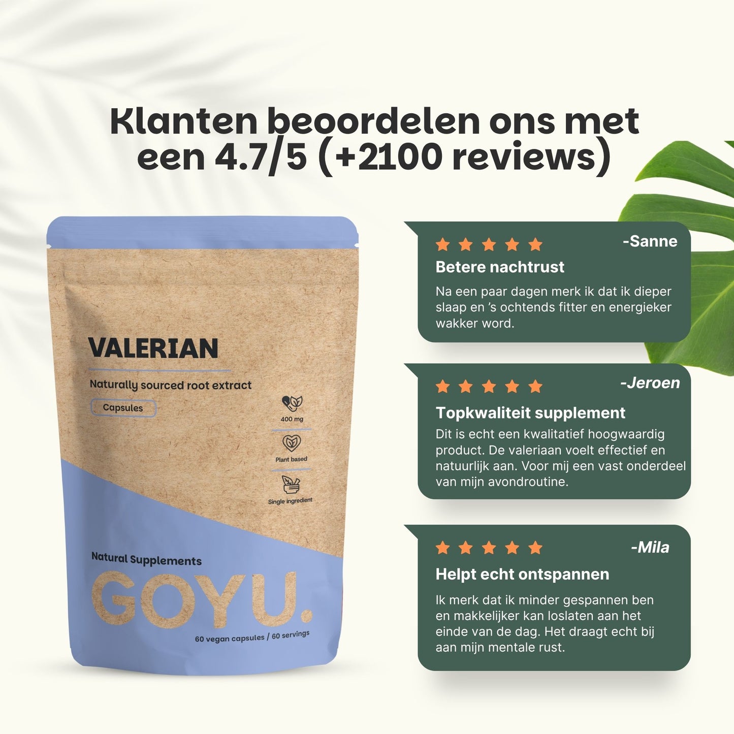 Valeriaan extract capsules goyu supplement superfood
