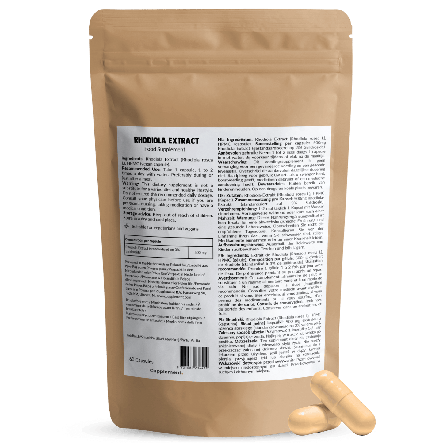 Rhodiola Rosea extract capsules goyu supplement superfood