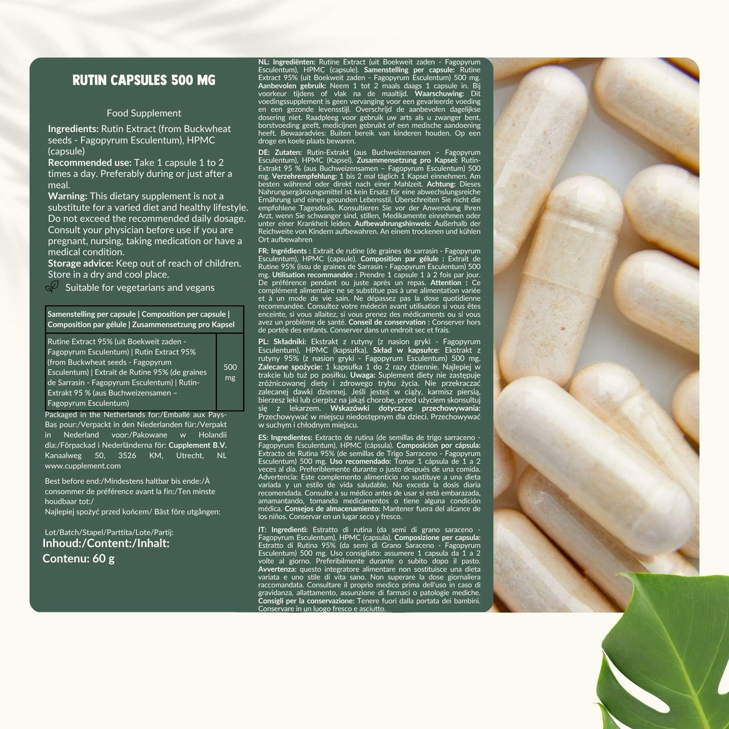 Rutine capsules goyu supplement superfood