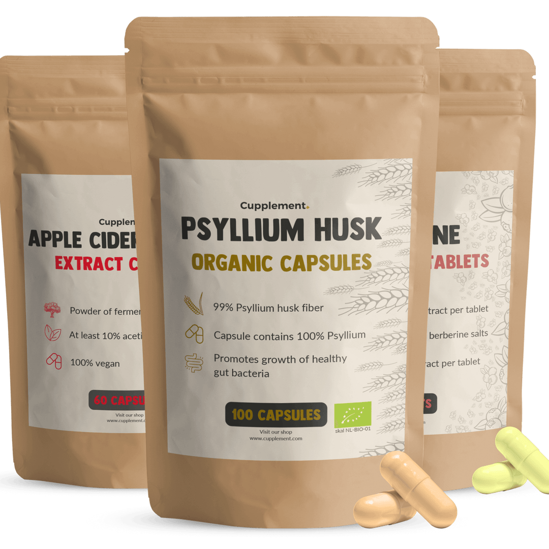 Shape en Shine bundle front Psyllium husk Apple Cider Vinegar Berberine goyu superfood supplement