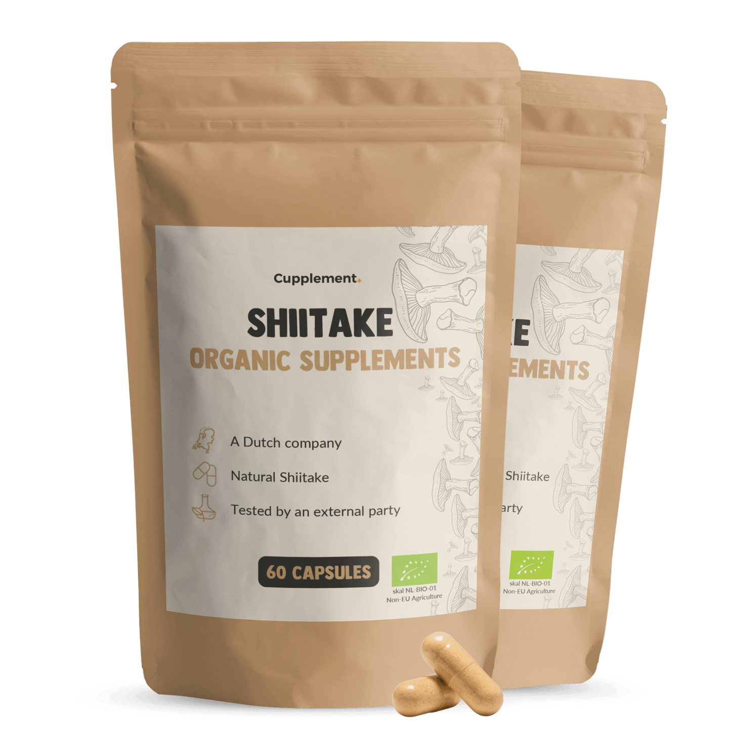 Shiitake Capsules 500 mg Biologisch