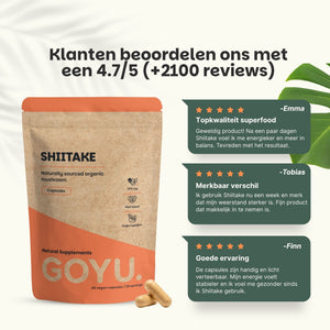 Biologische Shiitake capsules goyu supplement superfood