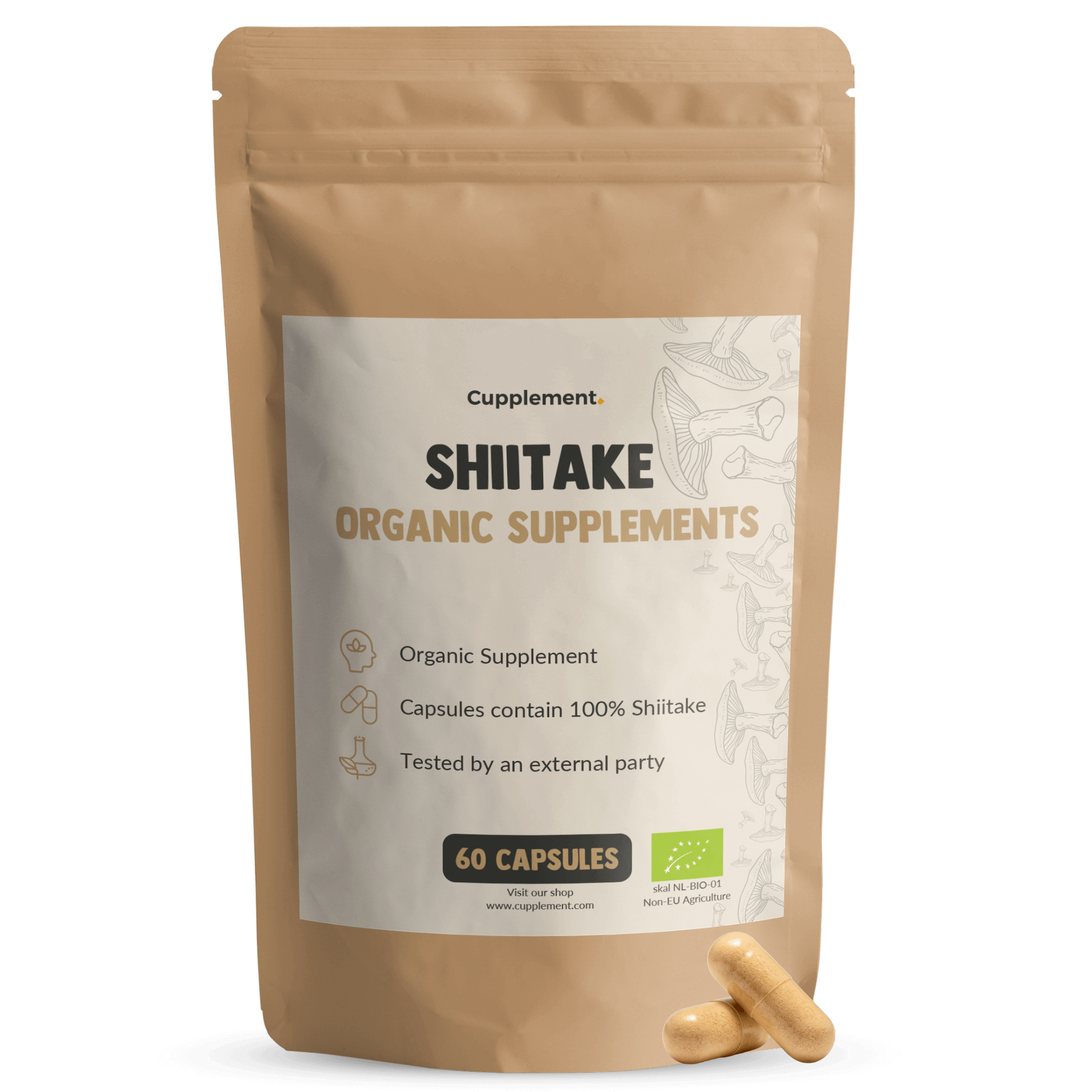 Shiitake Capsules 500 mg Organic