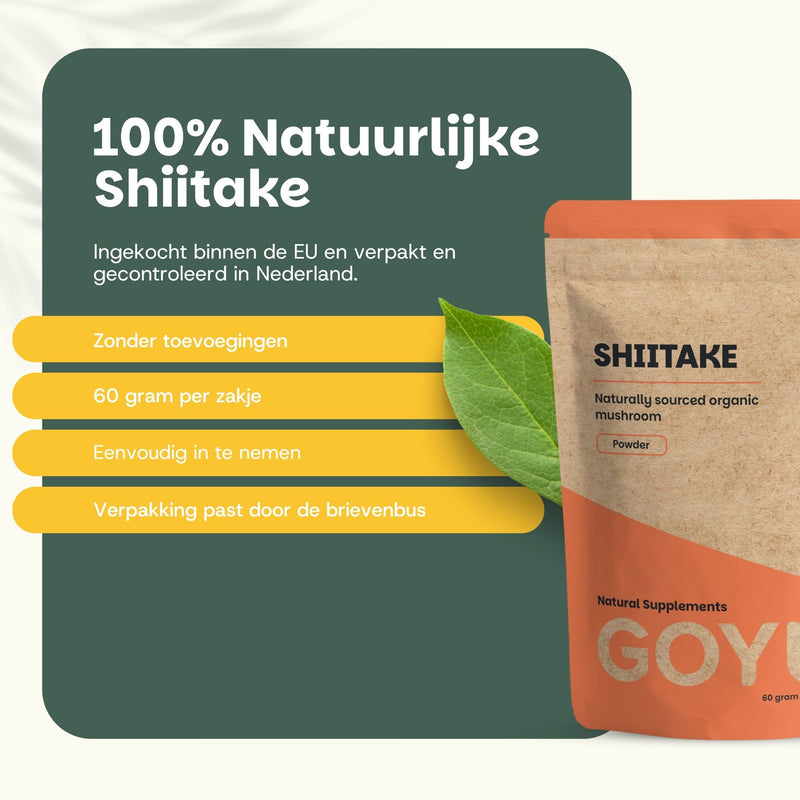 Biologische Shiitake poeder goyu supplement superfood