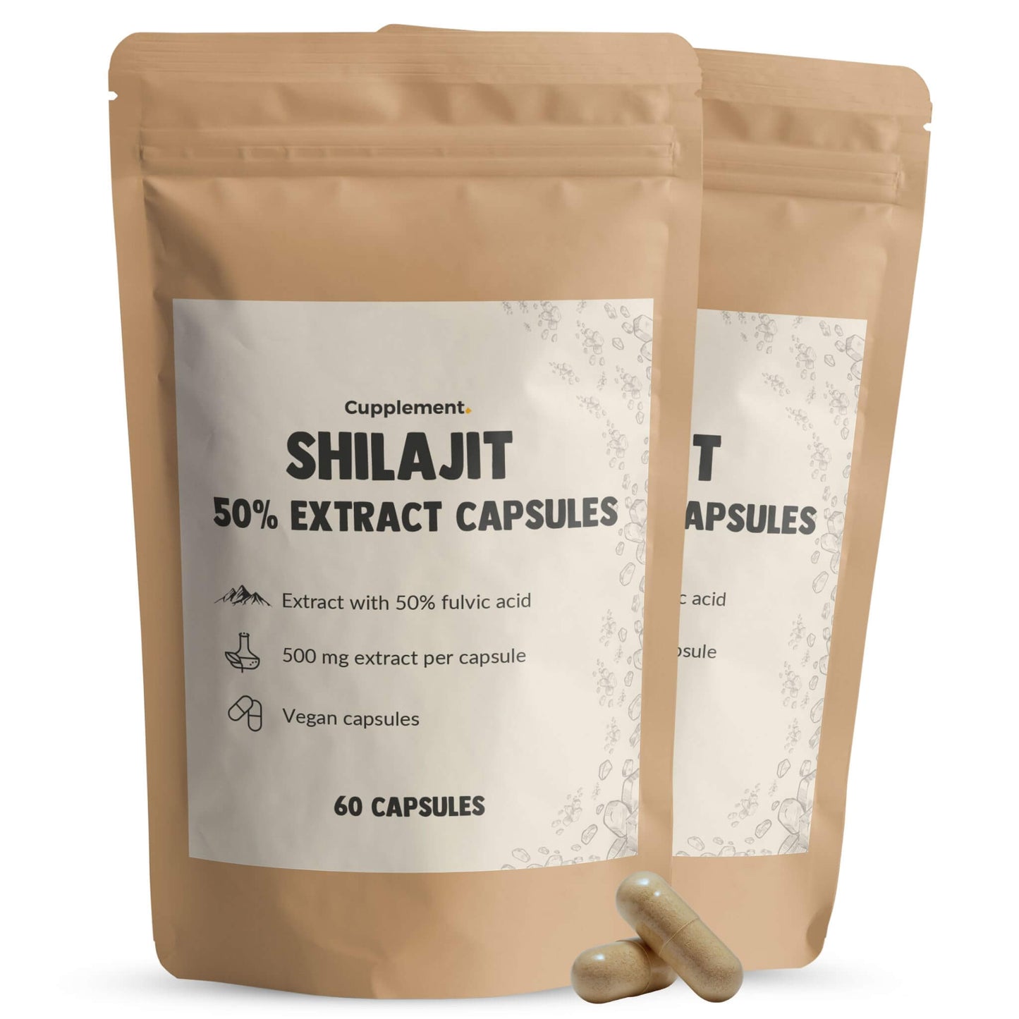Shilajit 50% extract capsules goyu superfood supplement