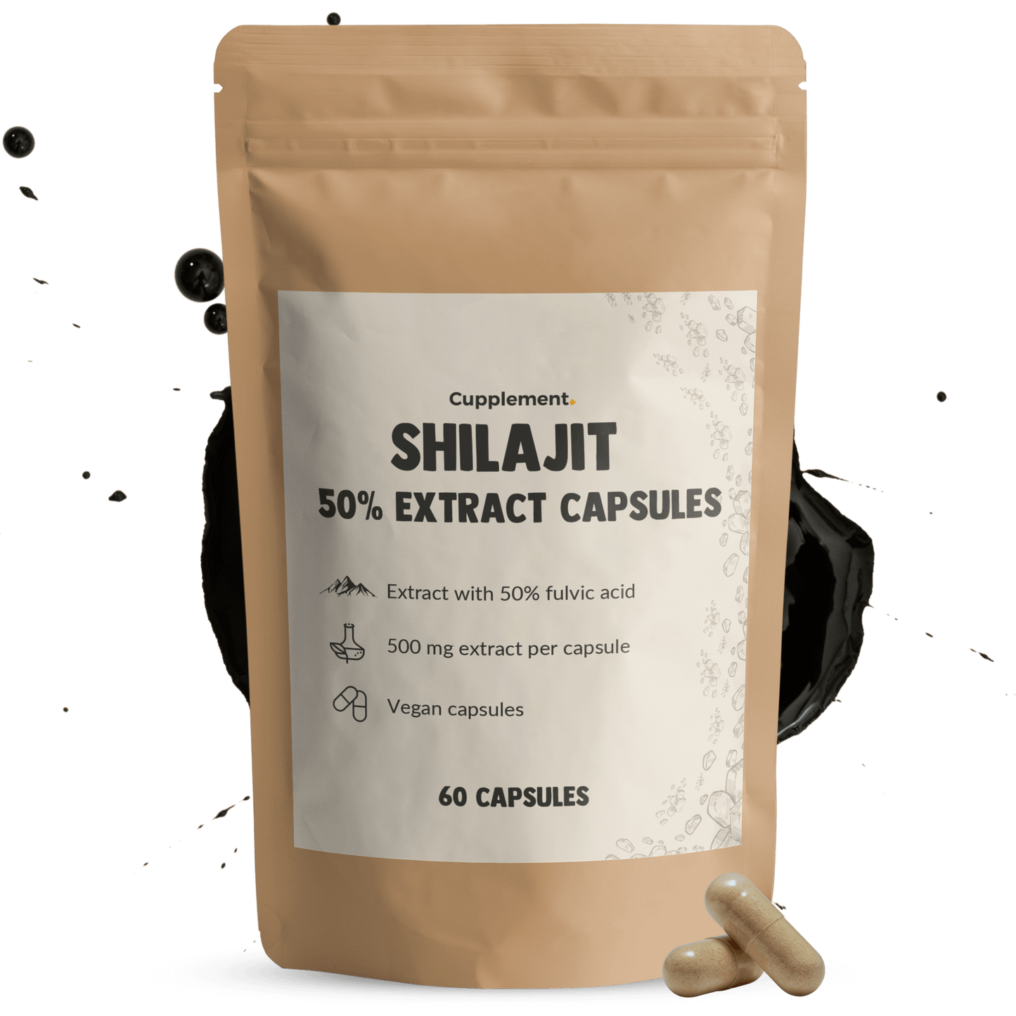 Shilajit 50% extract capsules goyu superfood supplement