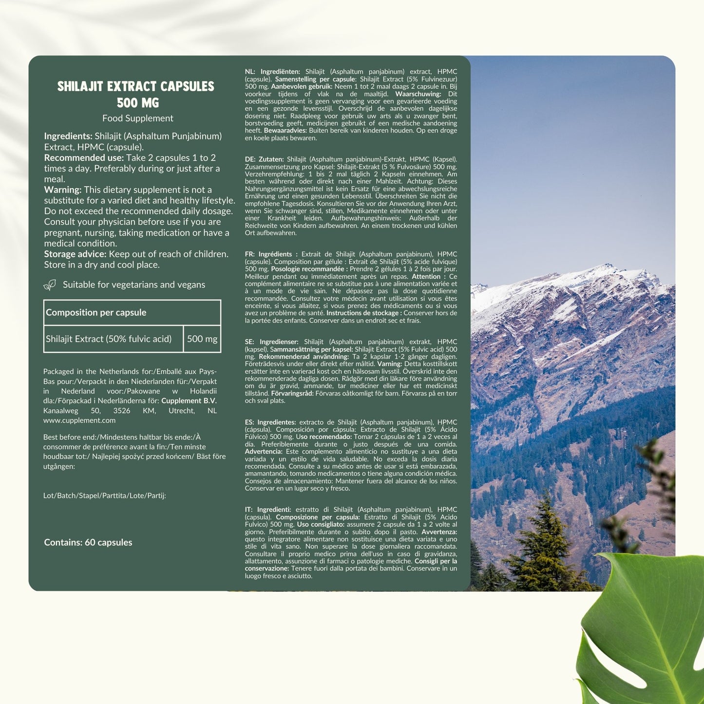 Shilajit 50% extract capsules goyu superfood supplement