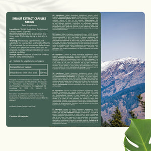 Shilajit 50% extract capsules goyu superfood supplement