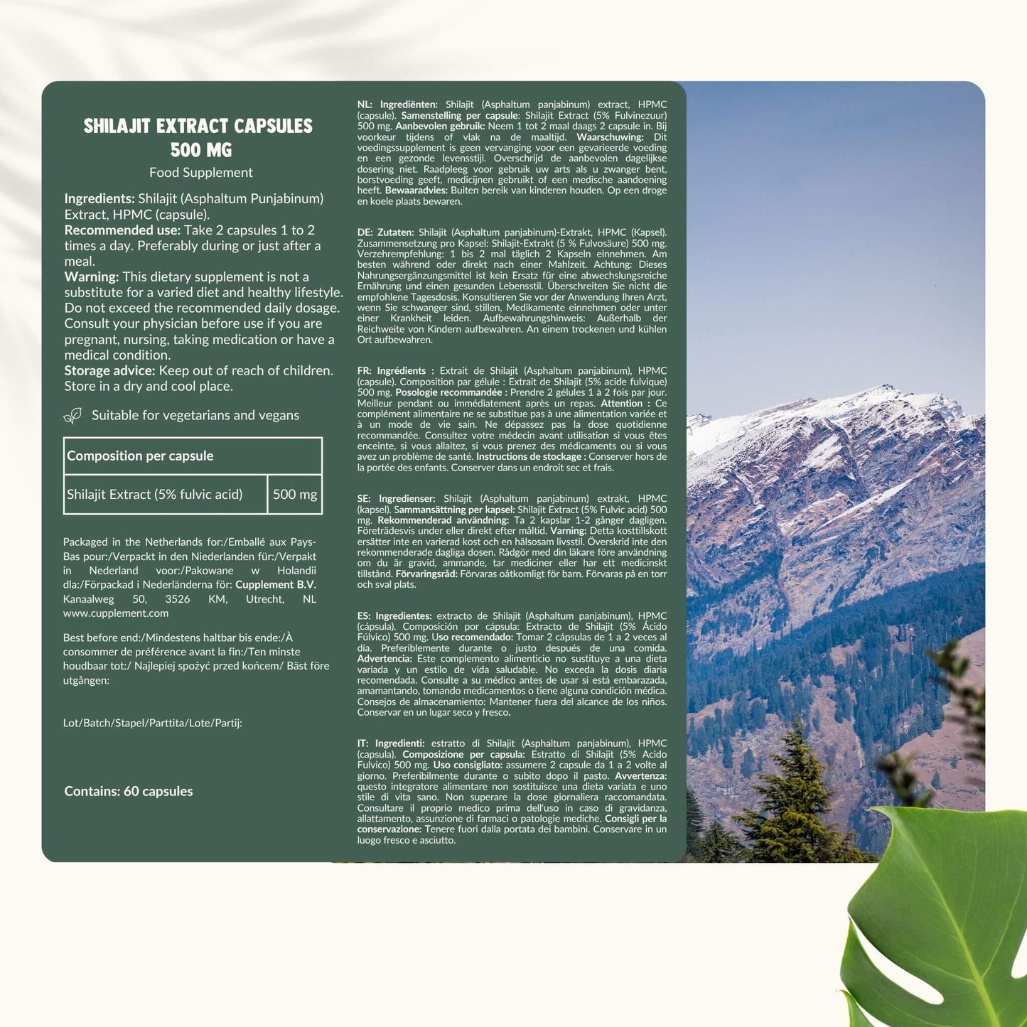 Shilajit extract capsules goyu superfood supplement