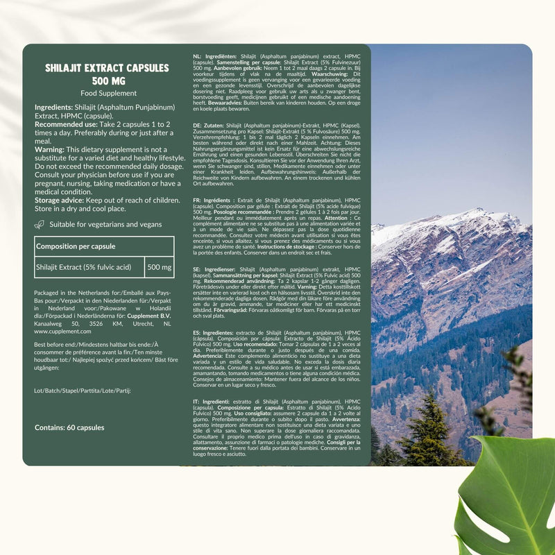 Shilajit extract capsules goyu superfood supplement