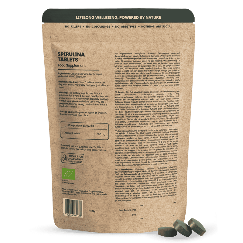 Spirulina tabletten goyu supplement superfood