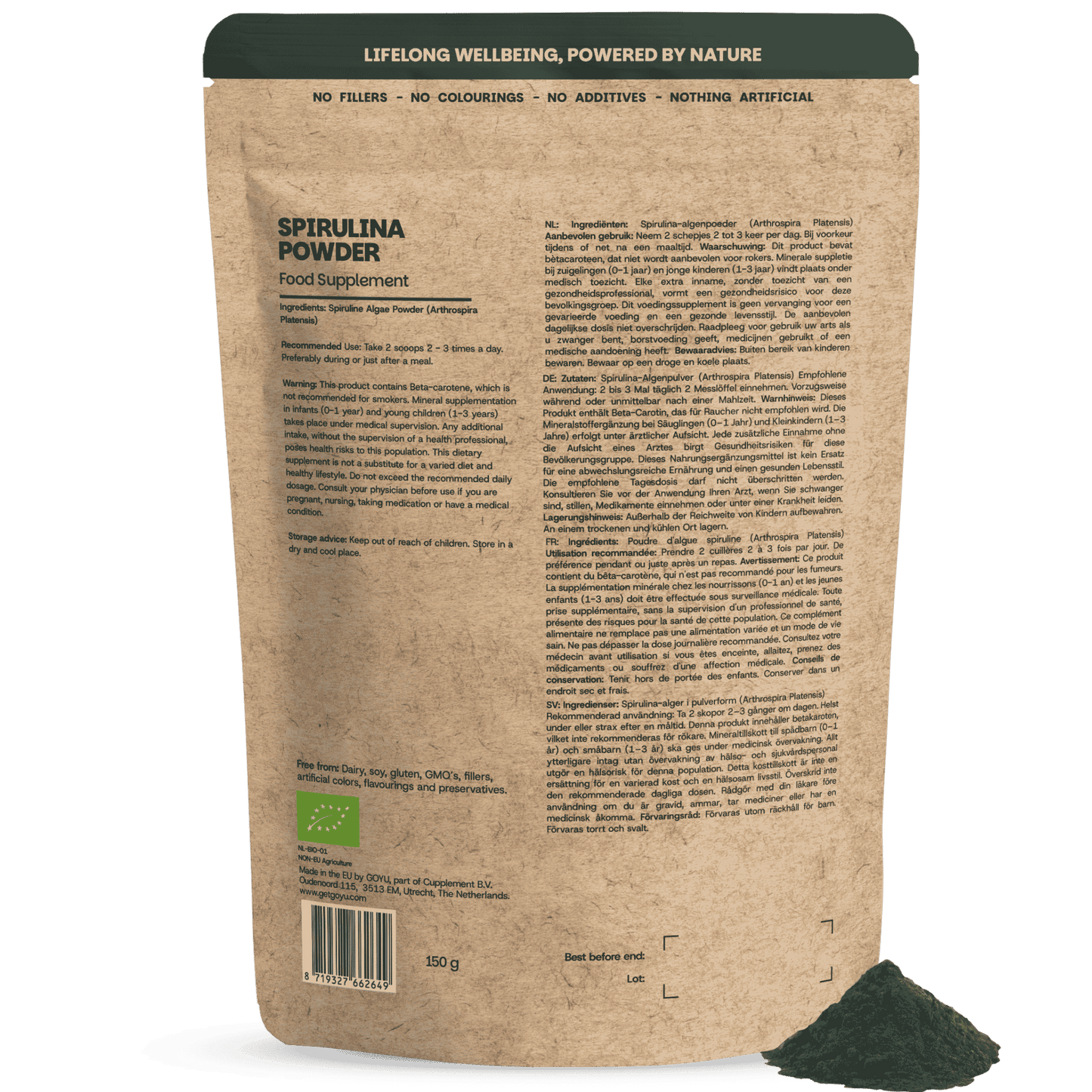 Spirulina poeder goyu supplement superfood