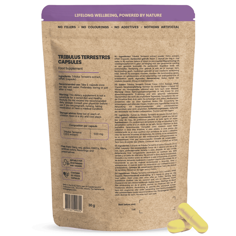 Tribulus Terrestris extract capsules goyu supplement superfood
