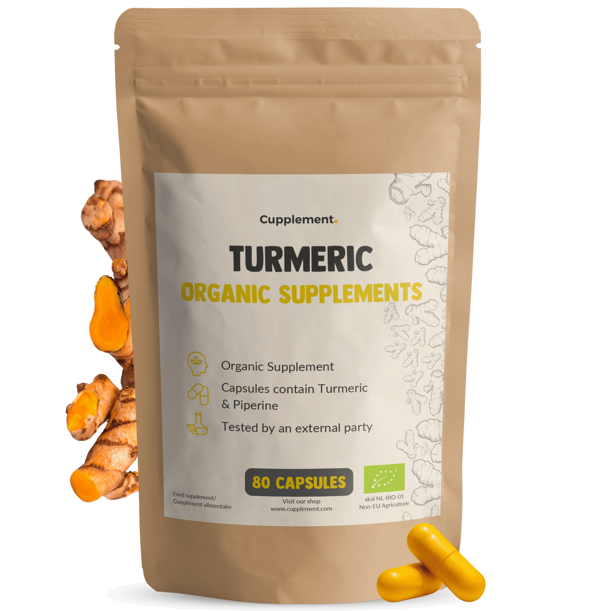 Kurkuma Capsules 600 mg Biologisch