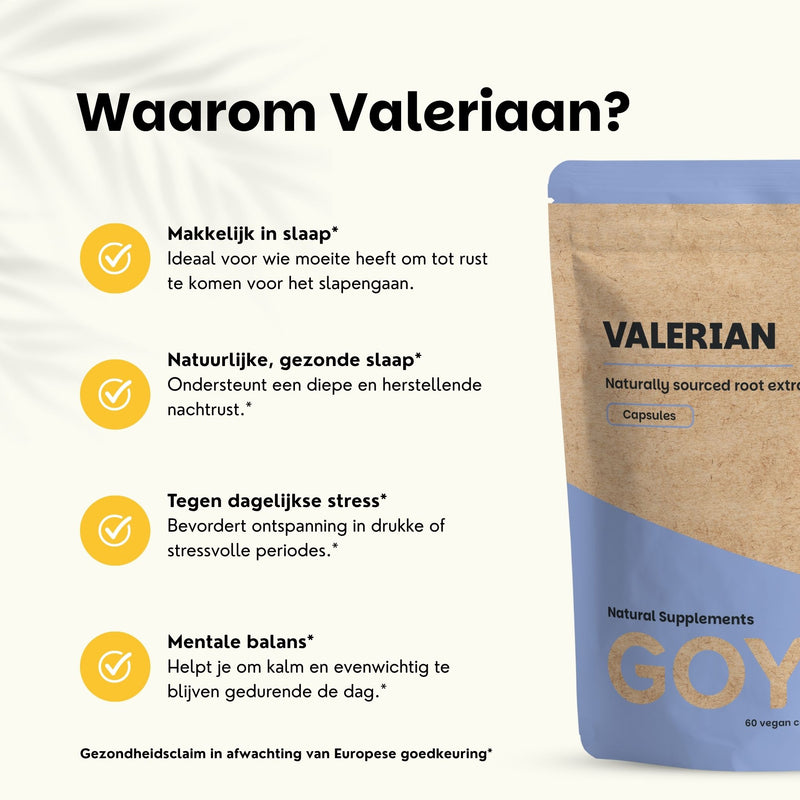 Valeriaan extract capsules goyu supplement superfood