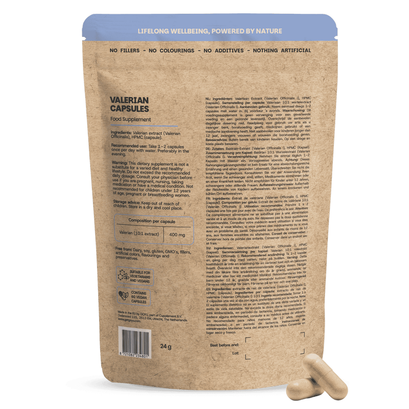 Valeriaan extract capsules goyu supplement superfood