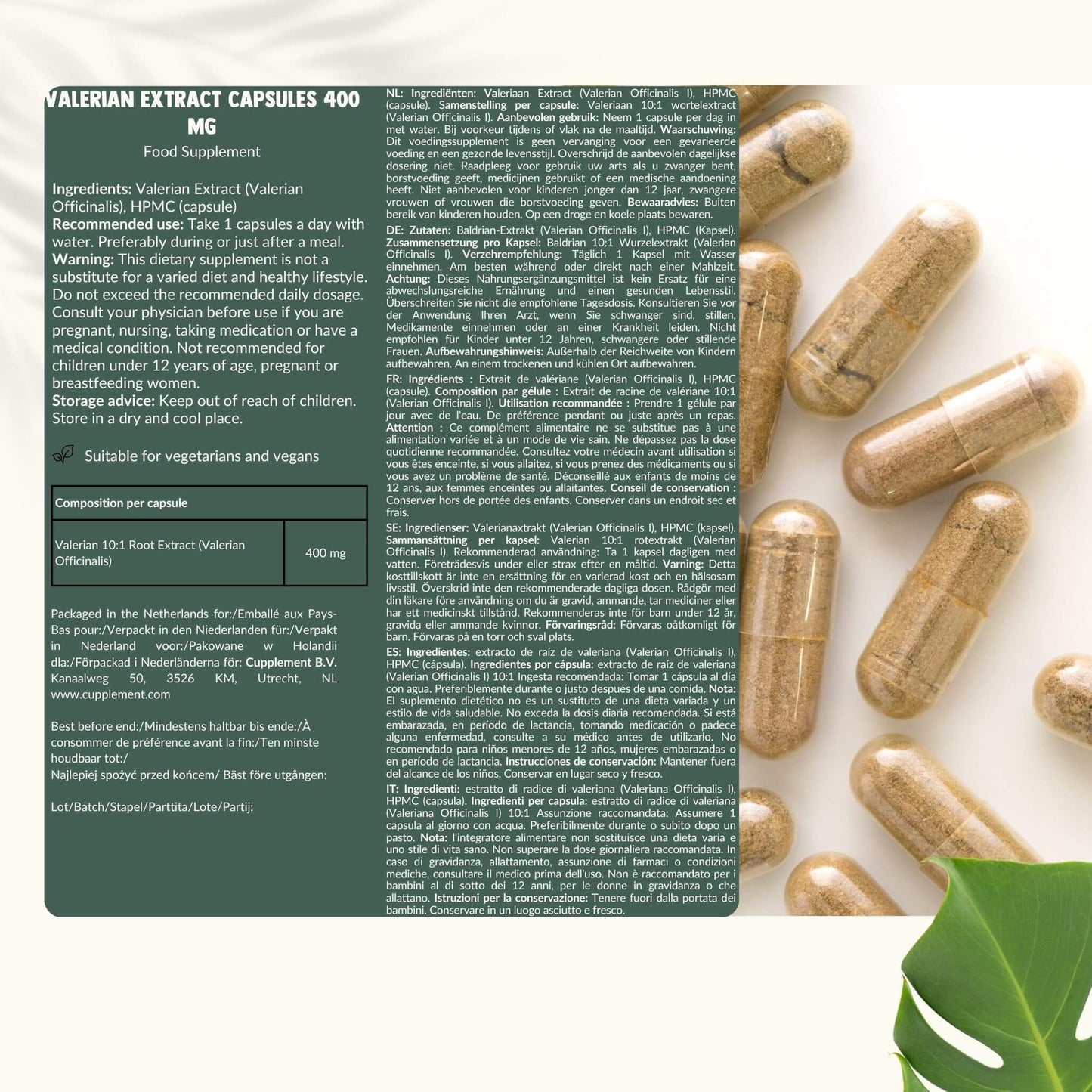 Valeriaan extract capsules goyu supplement superfood