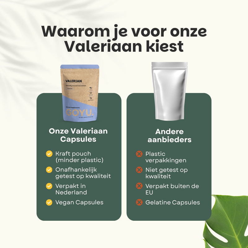 Valeriaan extract capsules goyu supplement superfood