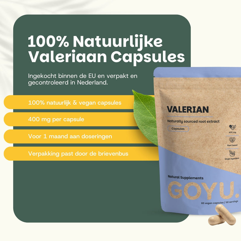 Valeriaan extract capsules goyu supplement superfood