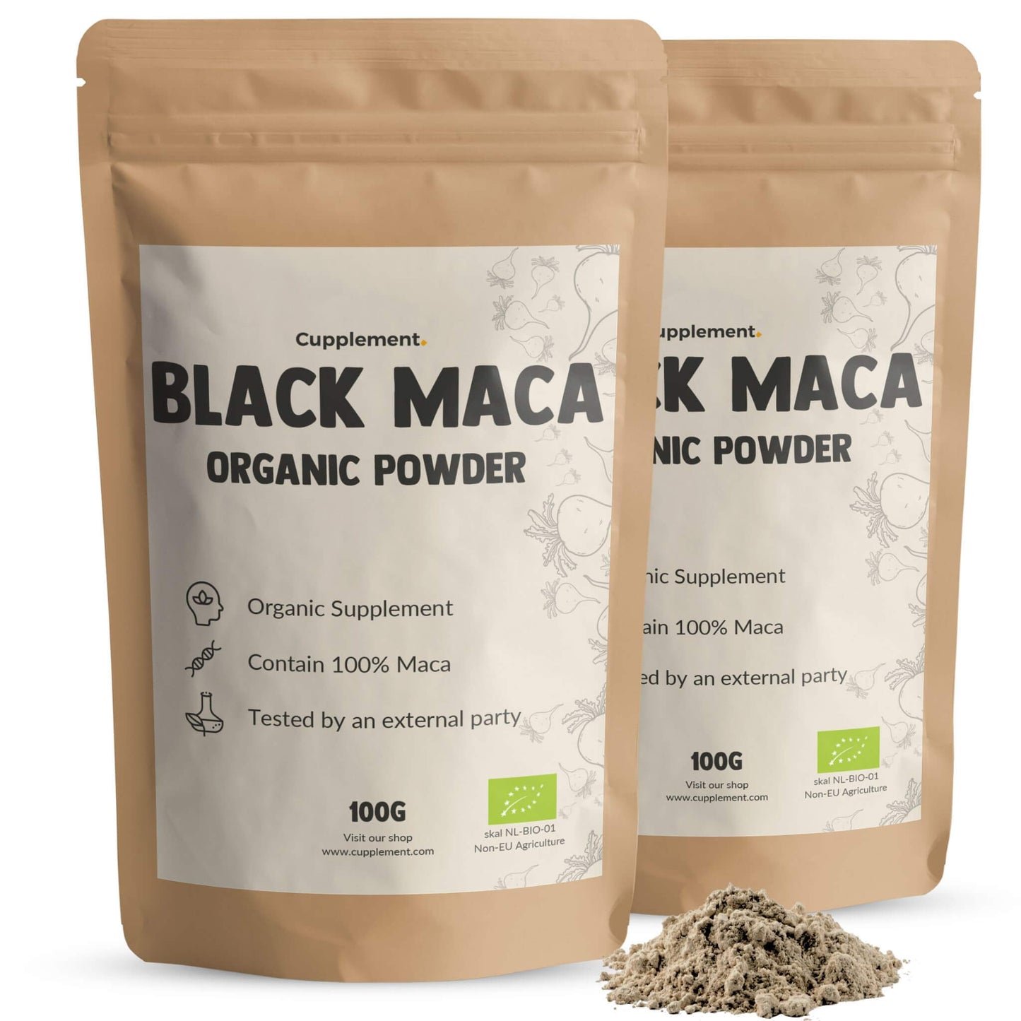 Zwarte maca poeder goyu superfood supplement