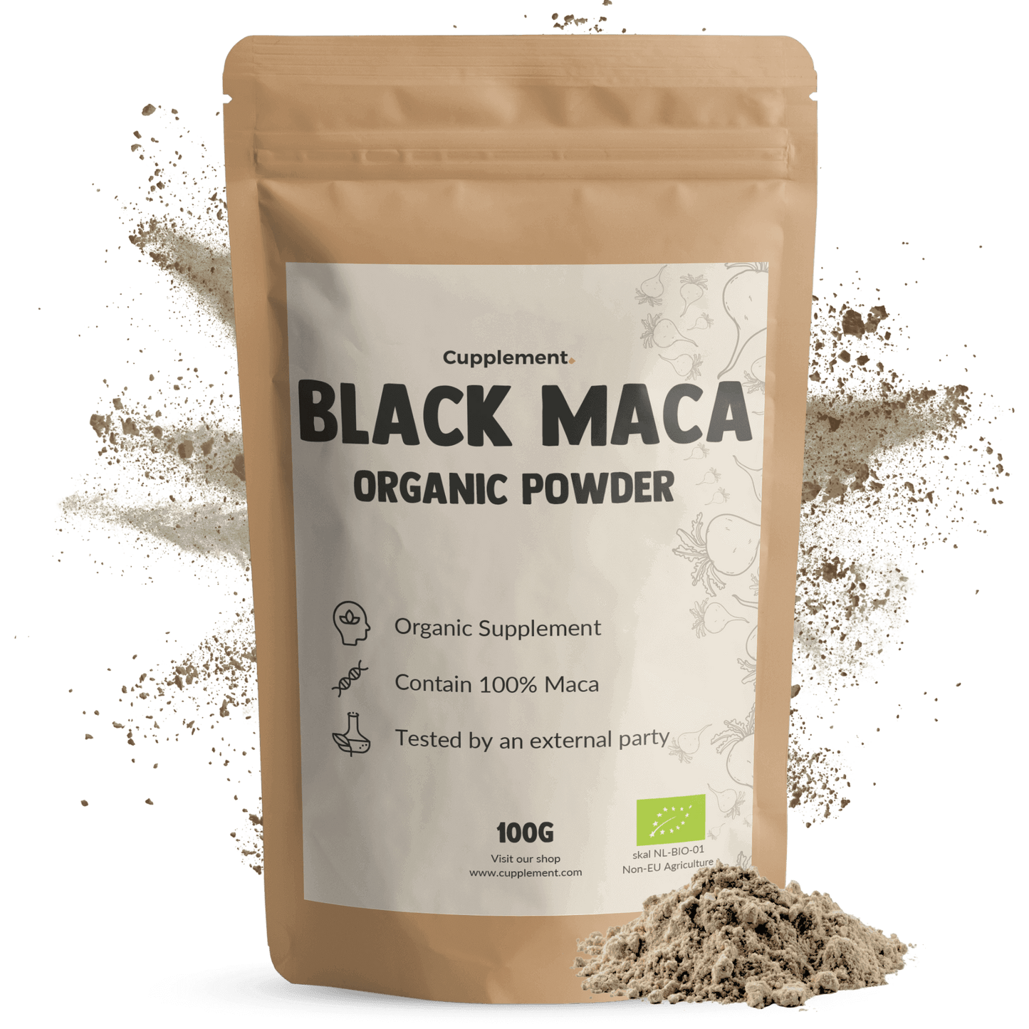 Zwarte maca poeder goyu superfood supplement