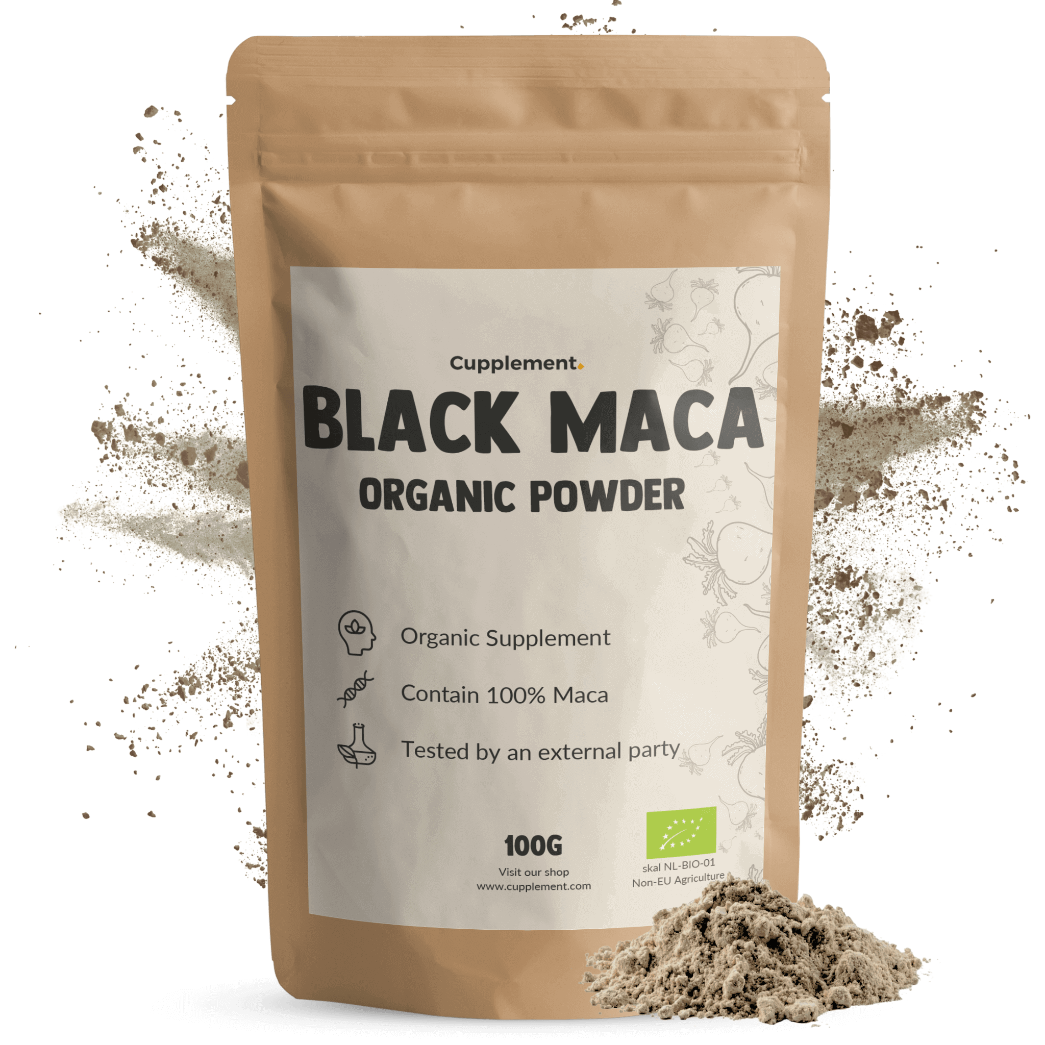 Zwarte maca poeder goyu superfood supplement