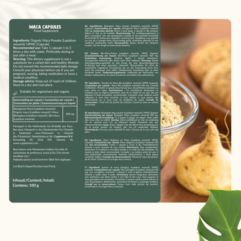 Maca Capsules 500 mg Biologisch
