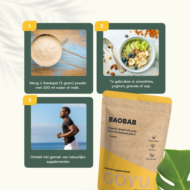Biologisch Baobab poeder goyu superfood supplement