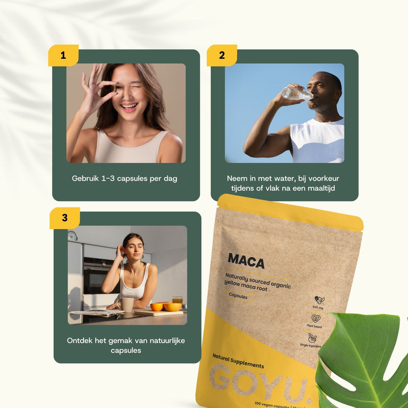 Maca capsules goyu supplement superfood