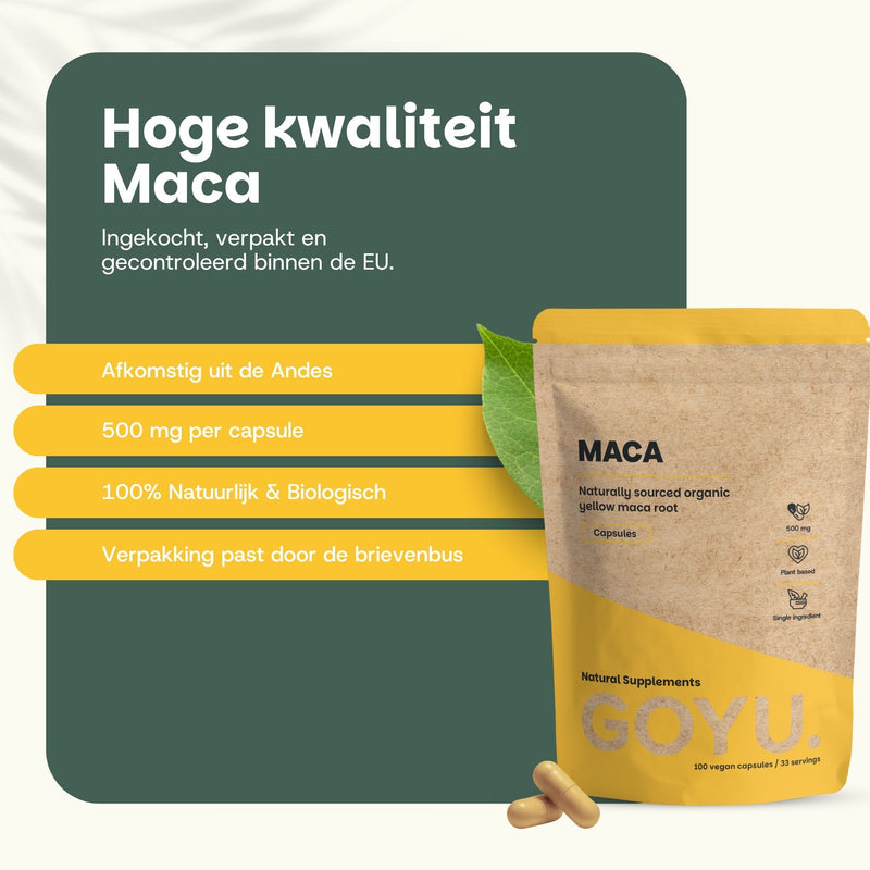 Maca capsules goyu supplement superfood