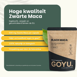 Biologisch Zwarte maca capsules goyu superfood supplement